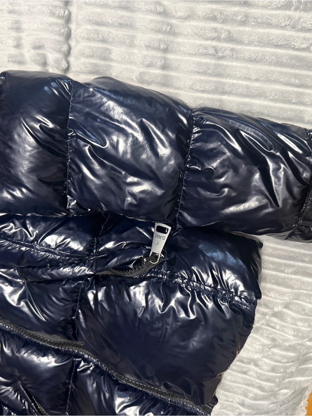 SAM. Shiny Navy Quilted Puffer Jacket - Picture 6 of 10